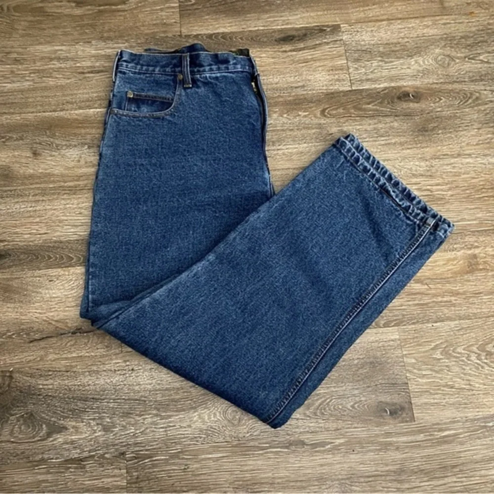 RedHead Jeans Mens Size 42X32 Flannel Lined Blue New‎ Button Fly Zip